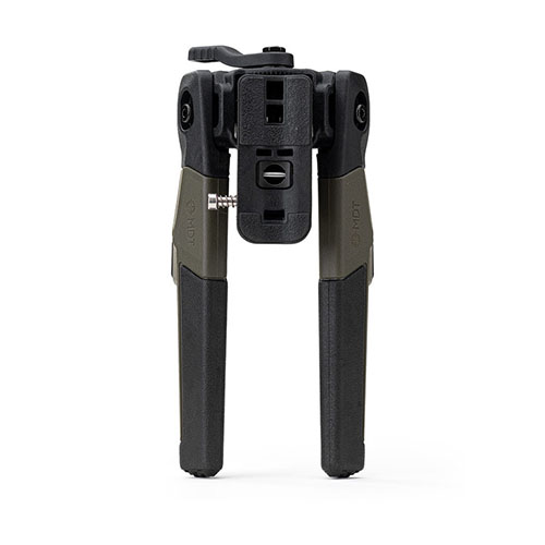 L'ORYX BIPOD MDT offre un design leggero e robusto, gambe regolabili con un solo gesto, e stabilità eccellente su vari terreni grazie ai piedi in gomma.